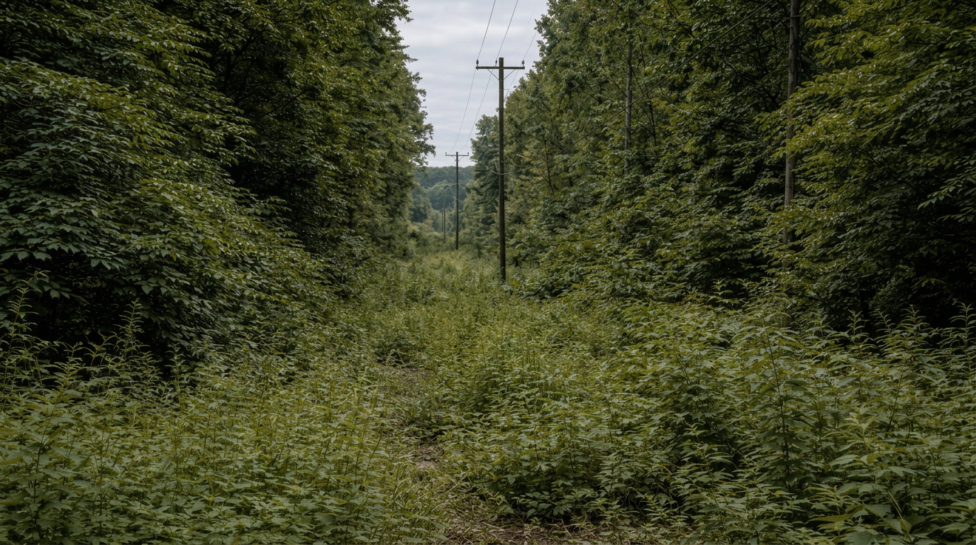 Overgrown utility right-of-way before